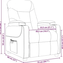 vidaXL Massagesessel Taupe Stoff