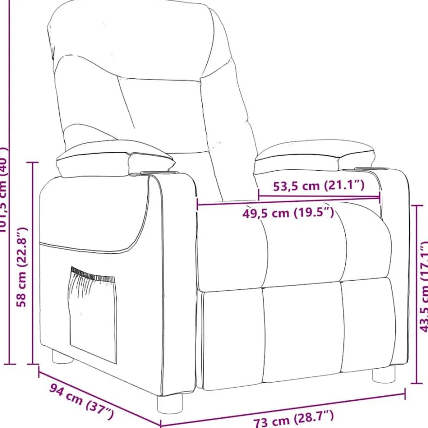 vidaXL Massagesessel Taupe Stoff