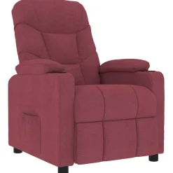 vidaXL Massagesessel Weinrot Stoff