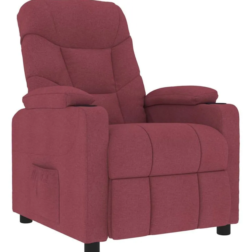 vidaXL Massagesessel Weinrot Stoff