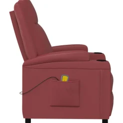 vidaXL Massagesessel Weinrot Kunstleder