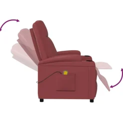 vidaXL Massagesessel Weinrot Kunstleder