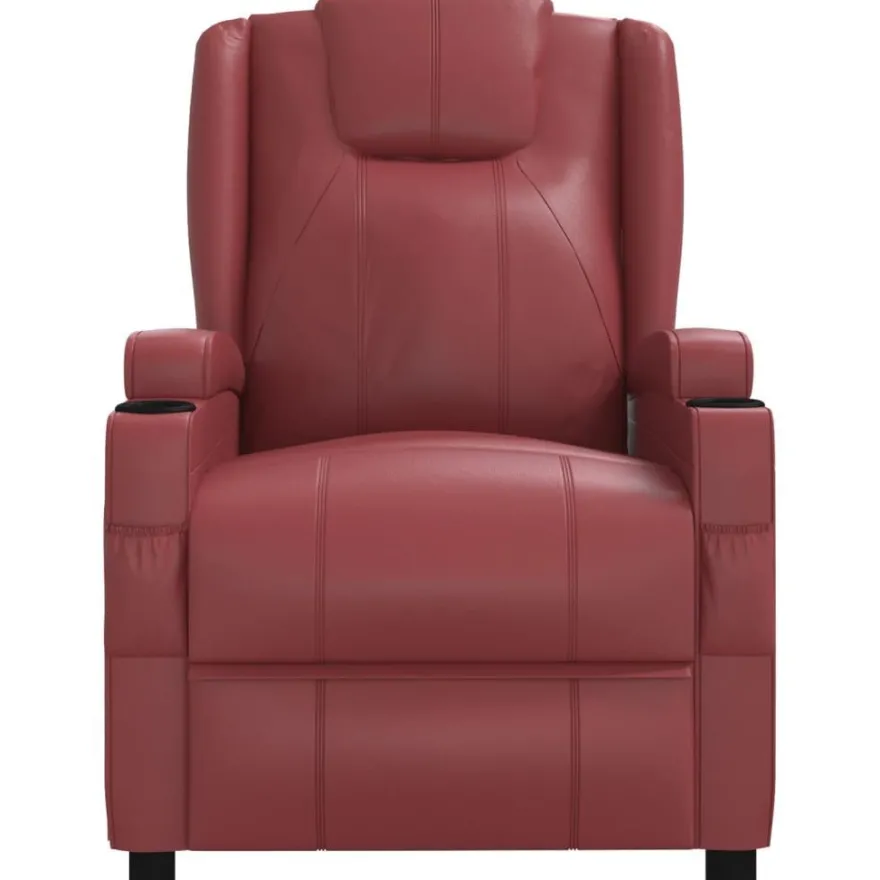 vidaXL Massagesessel Weinrot Kunstleder