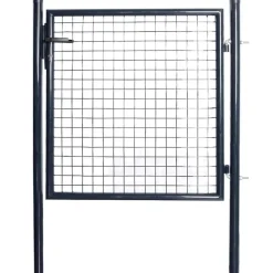 vidaXL Mesh-Gartentor Verzinkter Stahl 85,5x100 cm Grau
