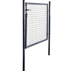 vidaXL Mesh-Gartentor Verzinkter Stahl 85,5x100 cm Grau