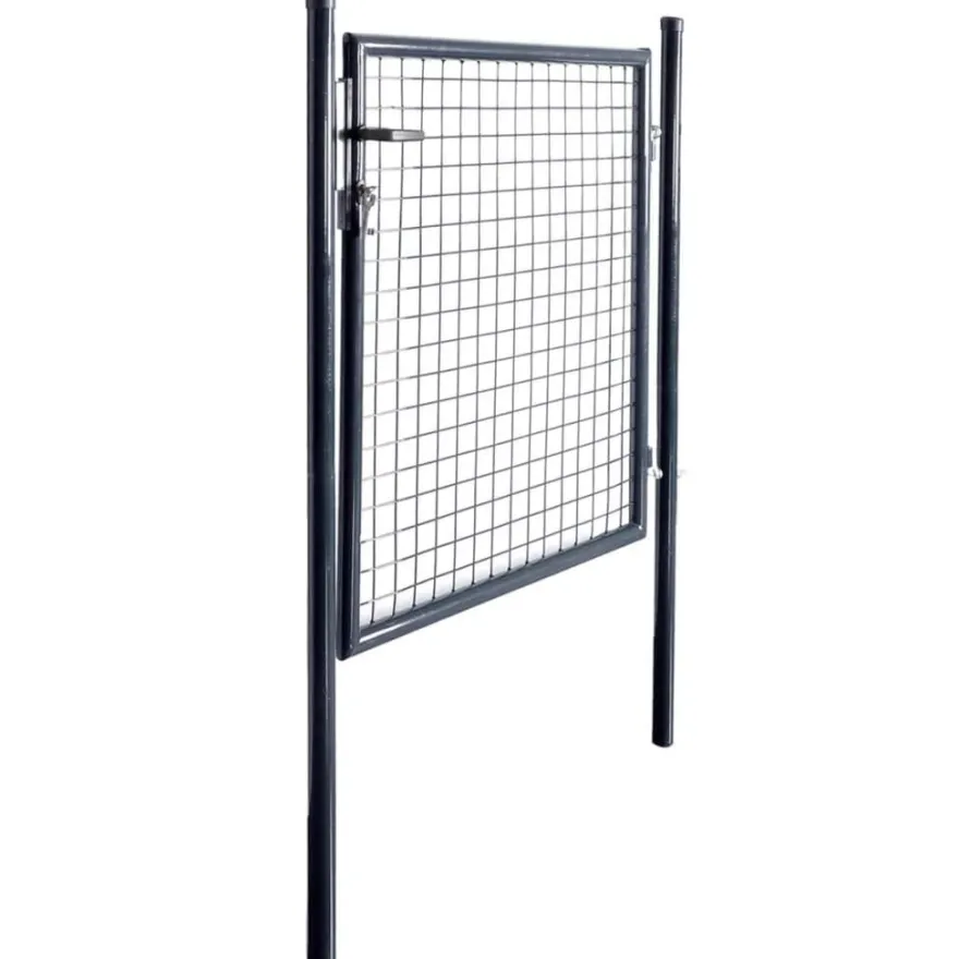 vidaXL Mesh-Gartentor Verzinkter Stahl 85,5x100 cm Grau