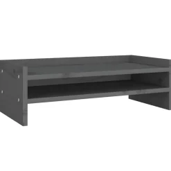 vidaXL Monitorständer Grau 50x24x16 cm Massivholz Kiefer