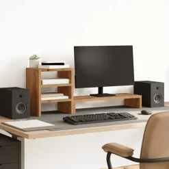 vidaXL Monitorständer mit Schreibtisch-Organizer Artisan-Eiche