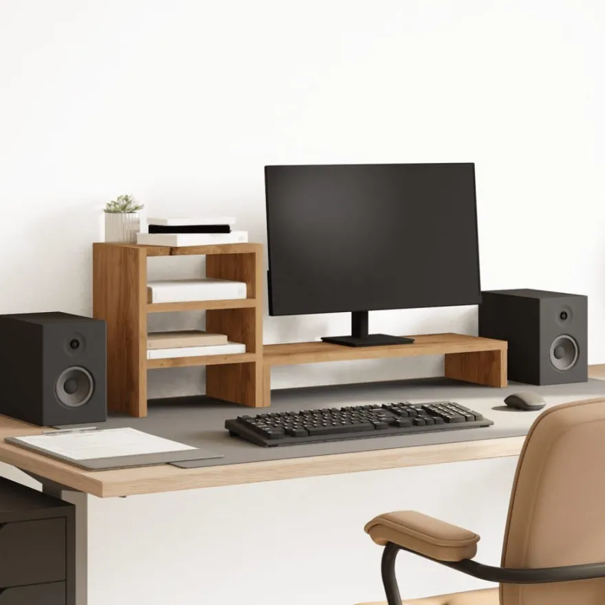 vidaXL Monitorständer mit Schreibtisch-Organizer Artisan-Eiche