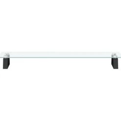 vidaXL Monitorständer Schwarz 80x20x8 cm Hartglas und Metall
