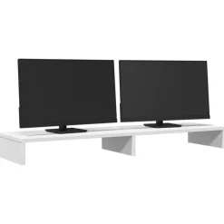 vidaXL Monitorständer Weiß 100x27x10 cm Holzwerkstoff
