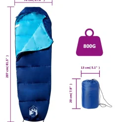 vidaXL Mumienschlafsack für Erwachsene Camping 3 Jahreszeiten