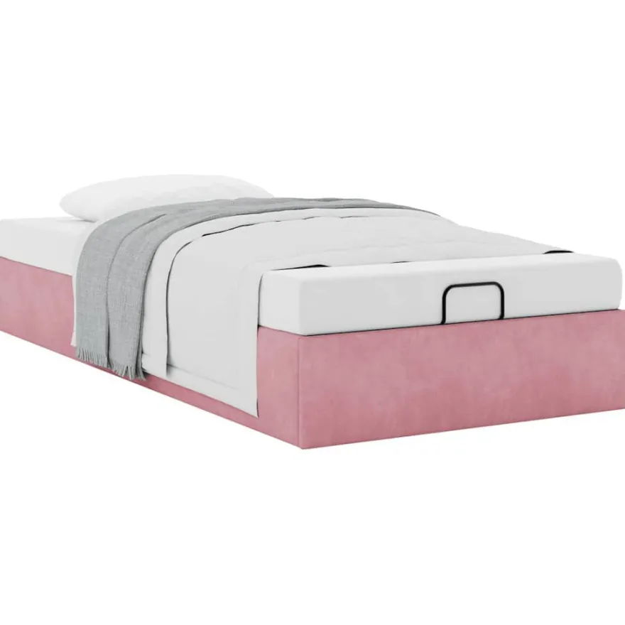 vidaXL Ottoman-Bett ohne Matratze Rosa 100x200 cm Samt