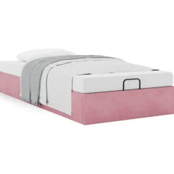 vidaXL Ottoman-Bett ohne Matratze Rosa 100x200 cm Samt