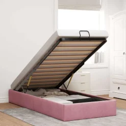 vidaXL Ottoman-Bett ohne Matratze Rosa 100x200 cm Samt