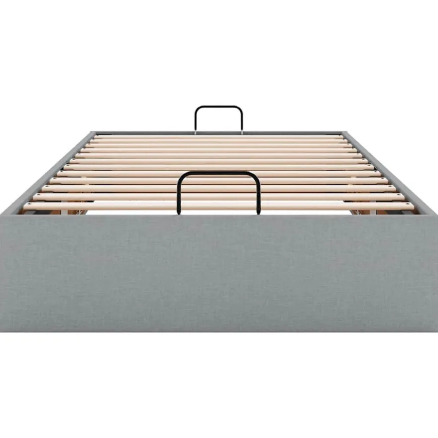 vidaXL Ottoman-Bett ohne Matratze Hellgrau 100x200 cm Stoff