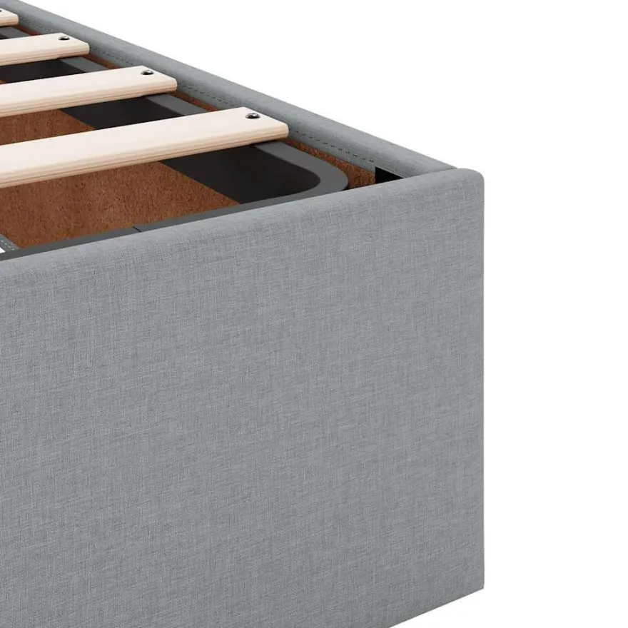 vidaXL Ottoman-Bett ohne Matratze Hellgrau 100x200 cm Stoff