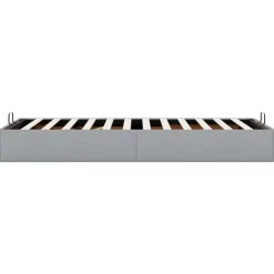vidaXL Ottoman-Bett ohne Matratze Hellgrau 100x200 cm Stoff