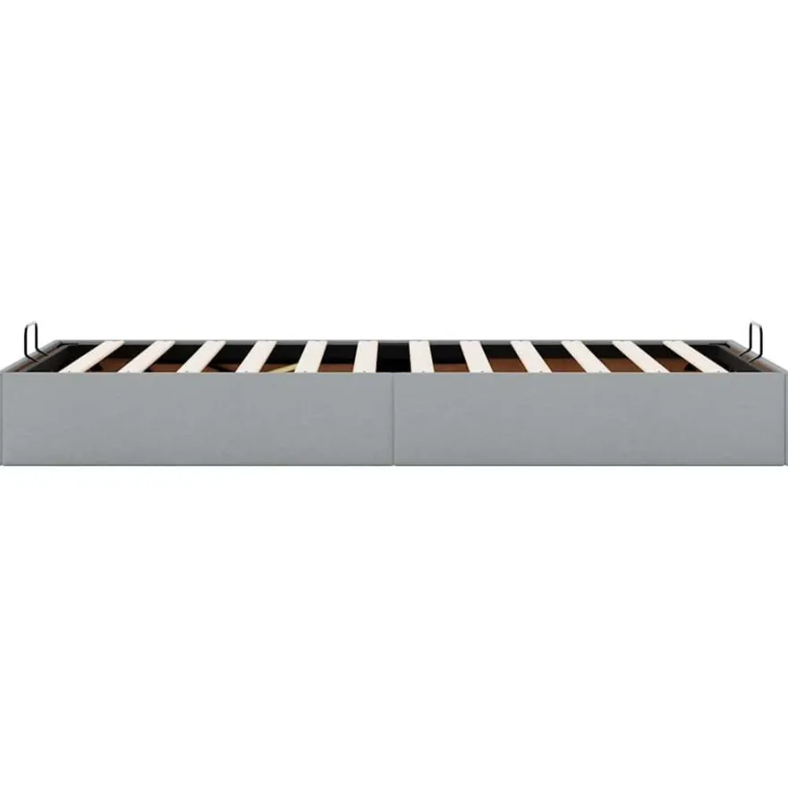 vidaXL Ottoman-Bett ohne Matratze Hellgrau 100x200 cm Stoff