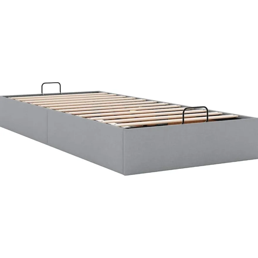 vidaXL Ottoman-Bett ohne Matratze Hellgrau 100x200 cm Stoff