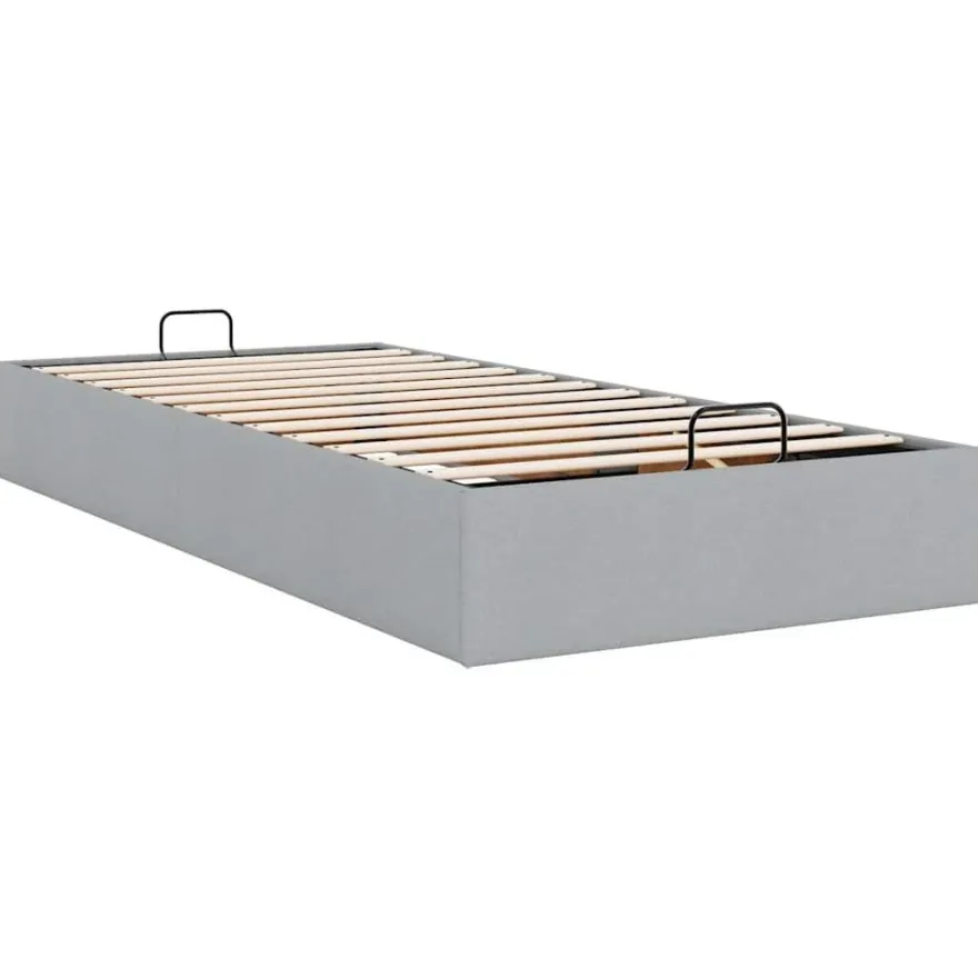 vidaXL Ottoman-Bett ohne Matratze Hellgrau 100x200 cm Stoff