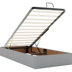 vidaXL Ottoman-Bett ohne Matratze Hellgrau 100x200 cm Stoff