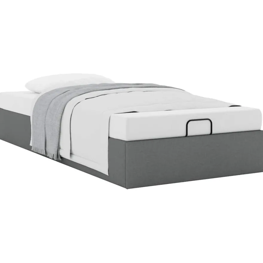 vidaXL Ottoman-Bett ohne Matratze Dunkelgrau 80x200 cm Stoff