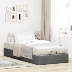 vidaXL Ottoman-Bett ohne Matratze Dunkelgrau 80x200 cm Stoff