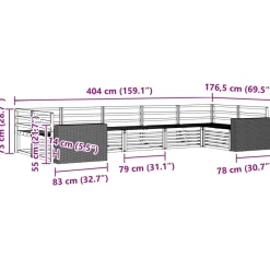 vidaXL Outdoor-Sofagarnitur 7 stk. Natur Massivholz Akazie