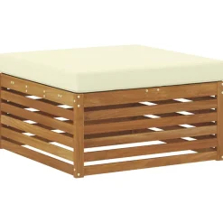 vidaXL Outdoor-Sofagarnitur 6 stk. Natur und Creme Massivholz Akazie
