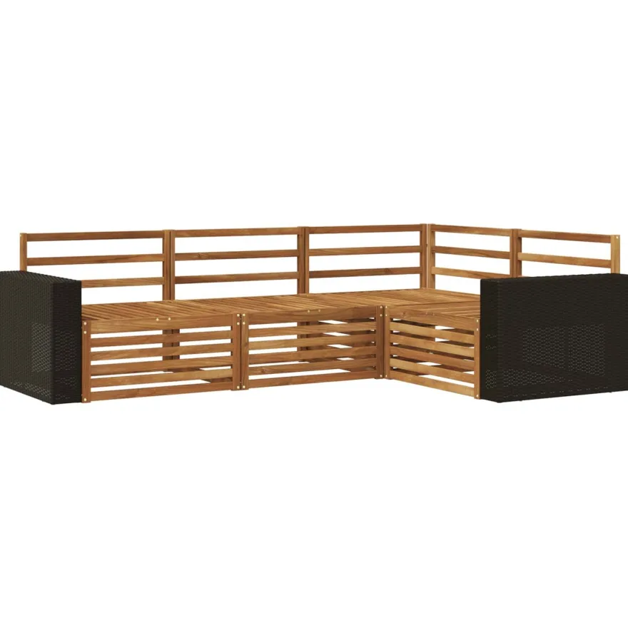 vidaXL Outdoor-Sofagarnitur 4 stk. Natur Massivholz Akazie