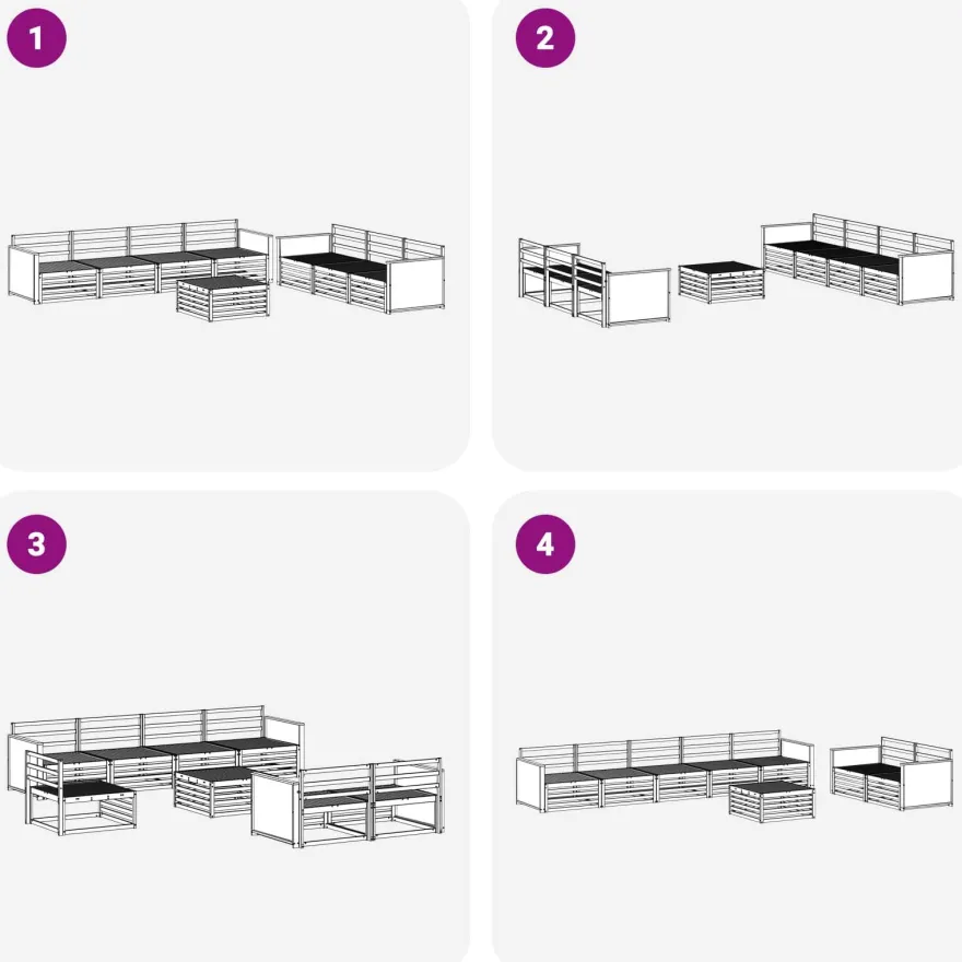 vidaXL Outdoor-Sofagarnitur 8 stk. Natur Massivholz Akazie