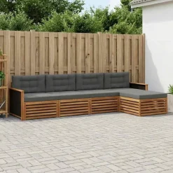 vidaXL Outdoor-Sofagarnitur 5 stk. Natur und Anthrazit Polyester