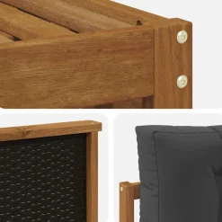 vidaXL Outdoor-Sofagarnitur 5 stk. Natur und Anthrazit Polyester