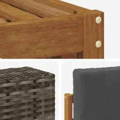 vidaXL Outdoor-Sofagarnitur 6 stk. Natur und Anthrazit