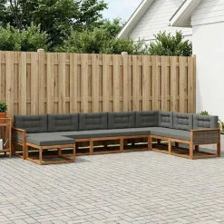vidaXL Outdoor-Sofagarnitur 8 stk. Natur und Anthrazit