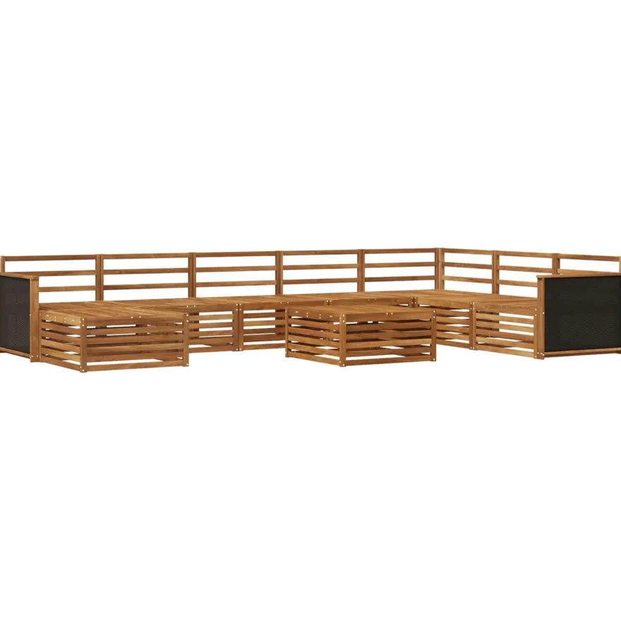 vidaXL Outdoor-Sofagarnitur 9 stk. Natur Massivholz Akazie