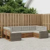 vidaXL Outdoor-Sofagarnitur 6 stk. Natürlich und Hellgrau