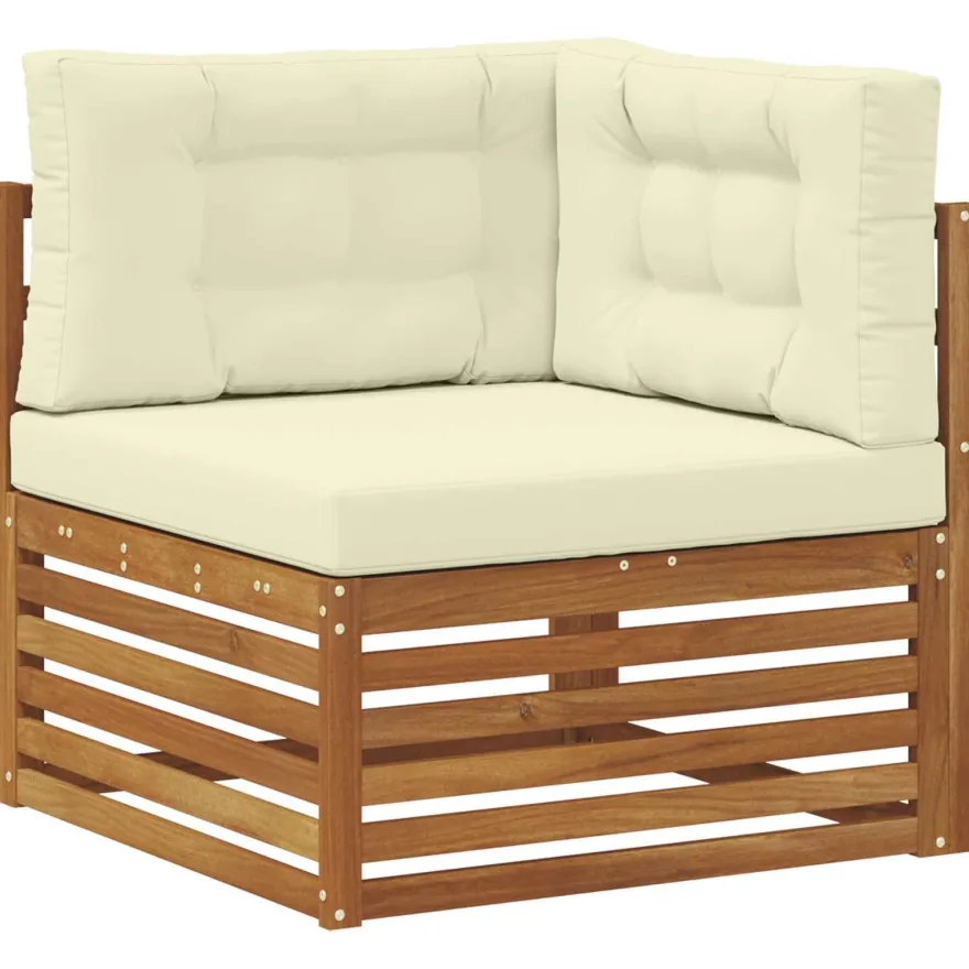 vidaXL Outdoor-Sofagarnitur 7 stk. Natur und Creme