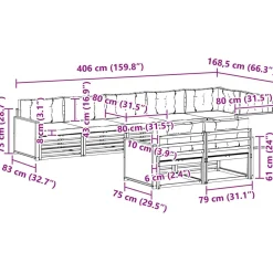vidaXL Outdoor-Sofagarnitur 8 stk. Natur und Anthrazit