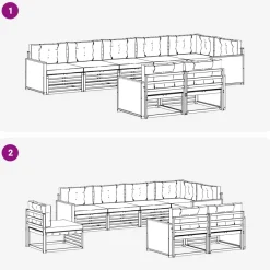 vidaXL Outdoor-Sofagarnitur 8 stk. Natur und Anthrazit