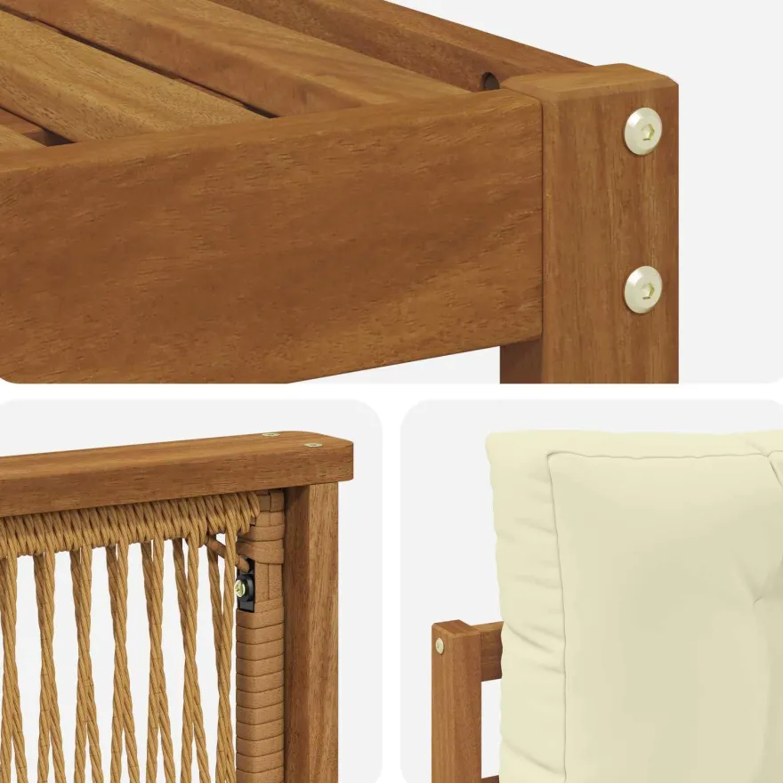 vidaXL Outdoor-Sofagarnitur 8 stk. Natur und Creme