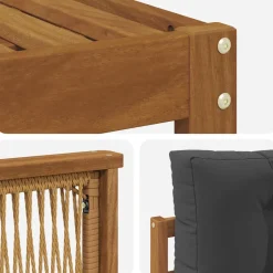 vidaXL Outdoor-Sofagarnitur 6 stk. Natur und Anthrazit
