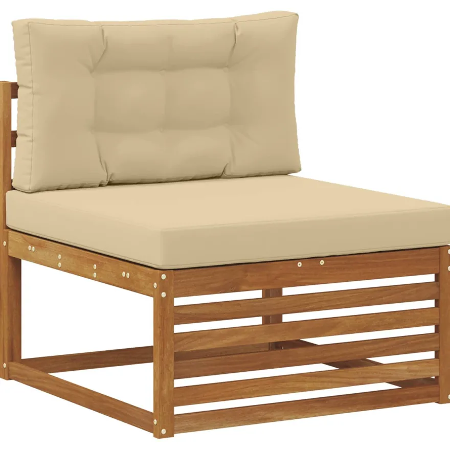 vidaXL Outdoor-Sofagarnitur 6 stk. Natur und Beige