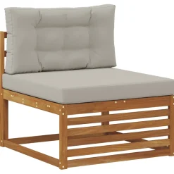 vidaXL Outdoor-Sofagarnitur 7 stk. Natürlich und Hellgrau