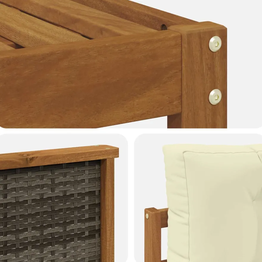 vidaXL Outdoor-Sofagarnitur 8 stk. Natur und Creme