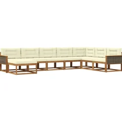 vidaXL Outdoor-Sofagarnitur 8 stk. Natur und Creme