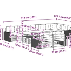 vidaXL Outdoor-Sofagarnitur 9 stk