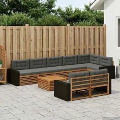 vidaXL Outdoor-Sofagarnitur 9 stk