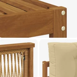 vidaXL Outdoor-Sofagarnitur 5 stk. Natur und Beige